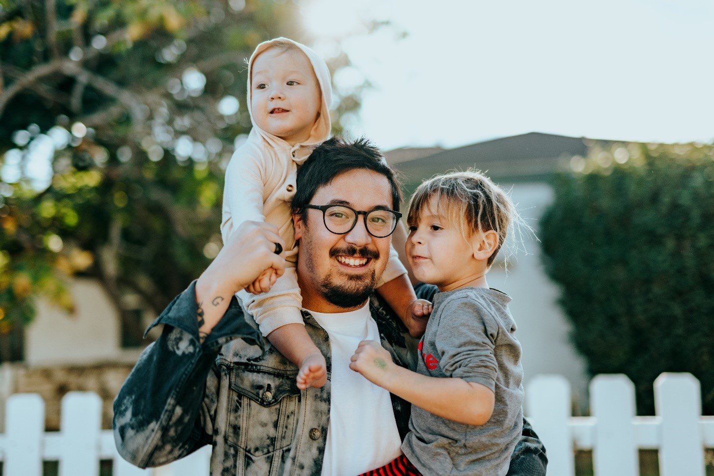 A Father caring his kids 
